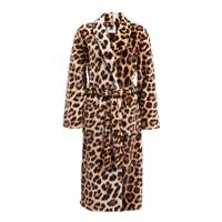 Zo Home Flanel Fleece Badjas Leopard - bruin - L - thumbnail