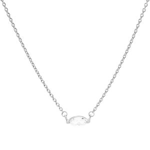 Karma Ketting Single Zirconia Oval Zilver