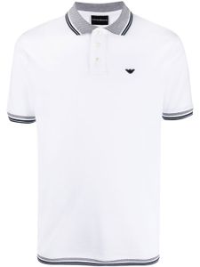 Emporio Armani polo à logo brodé - Blanc