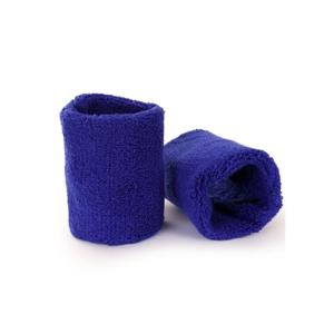 Pols zweetbandjes blauw voor volwassenen 2x stuks