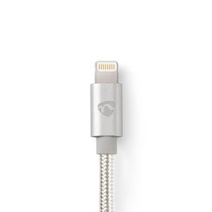 Data- en Oplaadkabel | Apple Lightning 8-pins male - USB A male | 1,0 m | Aluminium