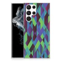 Samsung Galaxy S22 Ultra TPU Hoesje Abstract Green Blue