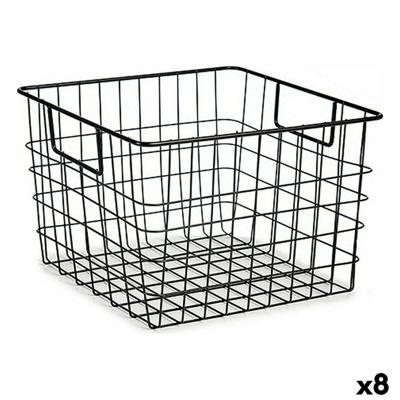 Veelzijdige mand Kinvara W7318 W7318 Zwart Staal Met handvatten (8 Stuks)