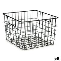 Veelzijdige mand Kinvara W7318 W7318 Zwart Staal Met handvatten (8 Stuks)