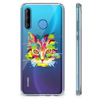 Huawei P30 Lite Stevig Bumper Hoesje Cat Color - thumbnail