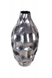 Elegante vaas ORGANIC ORIENT 45cm zilver gehamerd ontwerp - 41544