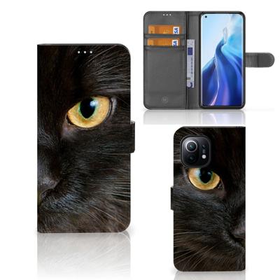 Xiaomi Mi 11 | Telefoonhoesje | Met pasjeshouder | Zwarte Kat