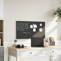 VidaXL Krijtbord met massief grenenhouten frame zwart 100x55 cm