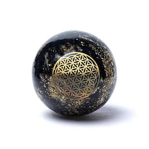 Orgoniet Bol - Toermalijn & Flower of Life (5,5 cm)