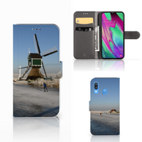 Samsung Galaxy A40 Flip Cover Schaatsers