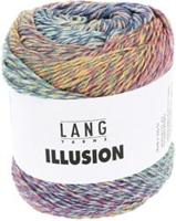 Lang Yarns Illusion 0002 Paars/Petrol/Geel/Lichtblauw