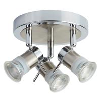 Searchlight Badkamer opbouwspot Aries 3-lichts grijs 7443CC-LED