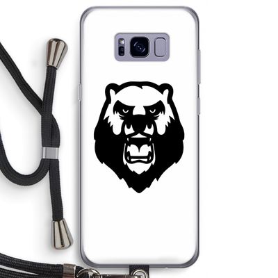 Angry Bear (white): Samsung Galaxy S8 Transparant Hoesje met koord