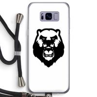 Angry Bear (white): Samsung Galaxy S8 Transparant Hoesje met koord