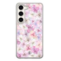Samsung Galaxy S23 hybride hoesje - Floral hortensia