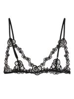 Fleur Du Mal soutien-gorge en guipure à fleurs - Noir