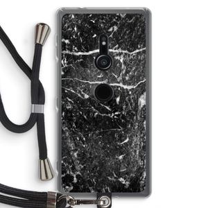Zwart marmer: Sony Xperia XZ2 Transparant Hoesje met koord