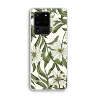 Wit bloemenpatroon: Samsung Galaxy S20 Ultra Transparant Hoesje