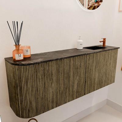 Toiletmeubel Mondiaz Joya Dlux | 111.6 cm | Meubelkleur Dusk | Faye wastafel Lava Wasbak Rechts | 1 kraangat