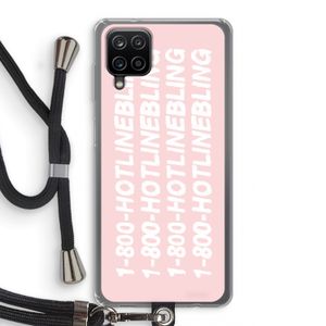 Hotline bling pink: Samsung Galaxy A12 Transparant Hoesje met koord