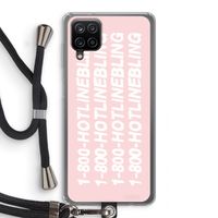 Hotline bling pink: Samsung Galaxy A12 Transparant Hoesje met koord