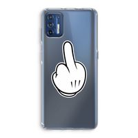 Middle finger white: Motorola Moto G9 Plus Transparant Hoesje