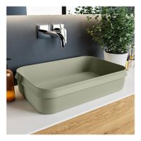 Waskom Mondiaz Arvo | 55x13x38 cm | Solid Surface | Vrijstaand | Rechthoekig | Army Waskom Mondiaz Arvo | 55x13x38 cm | Solid Surface | Vrijstaand | Rechthoekig | Army
