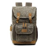 Batik canvas waterdichte fotografie tas outdoor slijtage-resistente grote camera foto rugzak mannen voor Nikon/Canon/Sony/Fujifilm (Army Green)