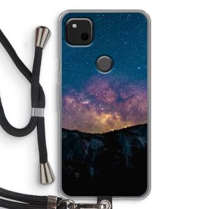 Travel to space: Pixel 4a Transparant Hoesje met koord