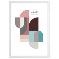 ACAZA Poster Lijst, grote Kader voor Foto's of Posters van 70 x 100 cm, MDF Hout, witte Rand - thumbnail