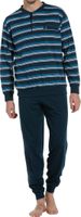 Robson Heren pyjama met knoopjes blauw