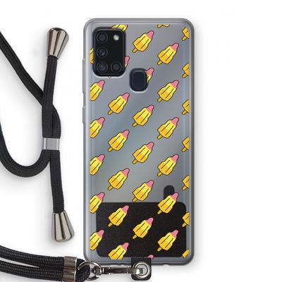 Waterijsjes: Samsung Galaxy A21s Transparant Hoesje met koord