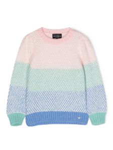 Emporio Armani Kids pull en maille à design colour block - Rose