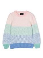 Emporio Armani Kids pull en maille à design colour block - Rose