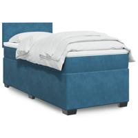 Boxspring met matras fluweel blauw 100x200 cm Boxspring met matras fluweel blauw 100x200 cm