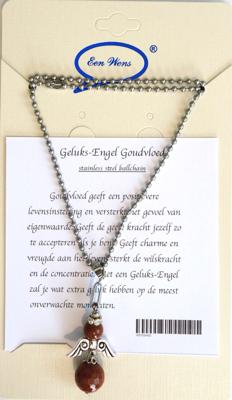 Halfedelstenen Geluks-Engel Ketting Goudvloed