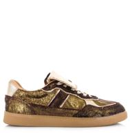 Babouche Ira dark brown gold Leer Dames