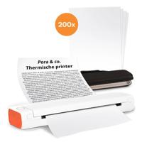 Pora&co Thermische A4 printer, wit/oranje