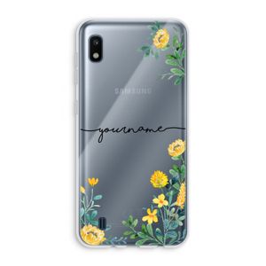 Gele bloemen: Samsung Galaxy A10 Transparant Hoesje