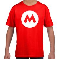 Mario loodgieter - verkleed t-shirt - rood - voor kinderen - carnaval