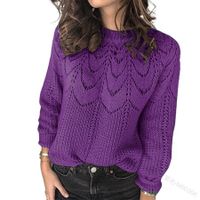 Wool/Knitting Plain Casual Sweater - thumbnail
