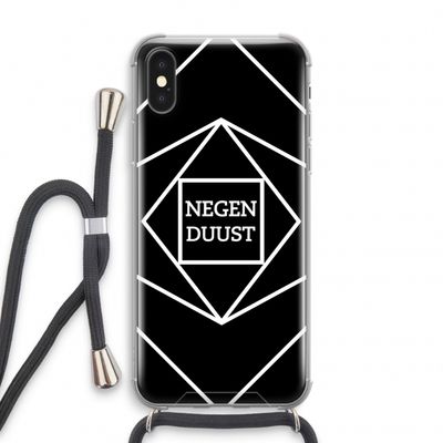 Negenduust geometrisch: iPhone X Transparant Hoesje met koord
