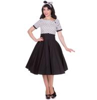 Darlene Collar Dress White/Black Polka-3XL