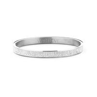 Key Moments 8KM BC0044 Stalen Bangle met Kristal Grootte 58x50 mm Zilverkleurig / Wit - thumbnail