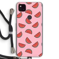 Watermeloen: Pixel 4a 5G Transparant Hoesje met koord