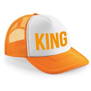 Koningsdag snapback/cap - King - oranje/wit - dames - pet - koning