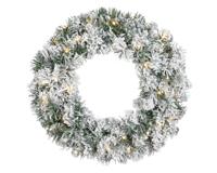 Imperial krans met sneeuw 40 lamps 50 cm