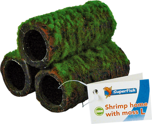 Superfish Shrimp Home Met Mos L - Grote Keramische Garnalen Schuilplaats voor Aquarium