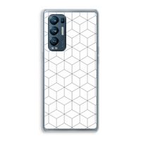 Zwart-witte kubussen: Oppo Find X3 Neo Transparant Hoesje
