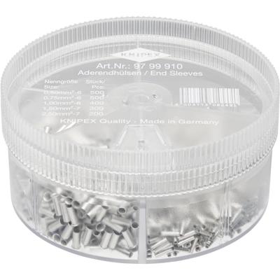 Knipex 97 99 910 Assortiment adereindhulzen 0.5 mm², 0.75 mm², 1 mm², 1.5 mm², 2.5 mm² Ongeïsoleerd 1900 stuk(s)